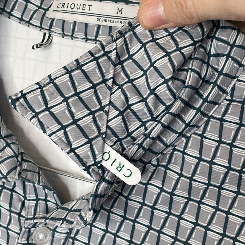 Criquet Men's Performance Golf Shirt Size M Preppy Outdoor Active Athleisure - Picture 4 of 11